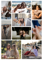 FrameYourMemories Customized 9-Photo Friendship Collage Frame – Personalized Best Friends Photo Grid (12x8 Inch, 0.5 Inch Breadth)