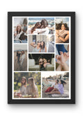 FrameYourMemories Customized 9-Photo Friendship Collage Frame – Personalized Best Friends Photo Grid (12x8 Inch, 0.5 Inch Breadth)