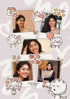 FrameYourMemories Cute Doodle Polaroid Photo Frame – Customized Cute Multi-Photo Collage Frame (12x8 Inch, 0.5 Inch Breadth)