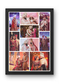 FrameYourMemories Customized 8-Photo Royal Wedding Collage Frame – Personalized Couples Indian Wedding Photo Grid (12x8 Inch, 0.5 Inch Breadth)
