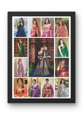 FrameYourMemories Customized 13-Photo Ethnic Fashion Collage Frame – Personalized Festive & Couple Photo Grid (12x8 Inch, 0.5 Inch Breadth)