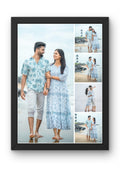 FrameYourMemories Customized 5-Photo Romantic Couples Collage Frame – Personalized Beach & Travel Photo Grid (12x8 Inch, 0.5 Inch Breadth)