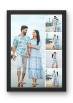 FrameYourMemories Customized 5-Photo Romantic Couples Collage Frame – Personalized Beach & Travel Photo Grid (12x8 Inch, 0.5 Inch Breadth)