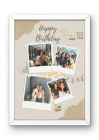 FrameYourMemories Customized Aesthetic Vintage Scrapbook Birthday Frame – Personalized Polaroid Collage Frame (12x8 Inch, 0.5 Inch Breadth)