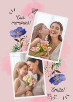 FrameYourMemories Customized Watercolor Floral Photo Frame – Personalized Mother & Daughter Collage Frame (12x8 Inch, 0.5 Inch Breadth)
