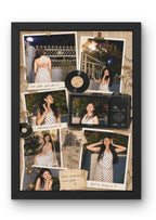 FrameYourMemories Customized Vintage Aesthetic Camera & Vinyl Scrapbook Frame – 7-Photo Polaroid Collage Frame with Retro Quotes (12x8 Inch, 0.5 Inch Breadth)