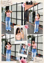FrameYourMemories Customized Aesthetic Polaroid Photo Collage Frame – 6-Photo Scrapbook Frame with Vintage Camera & Flower Accents (12x8 Inch, 0.5 Inch Breadth)