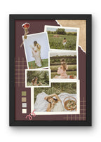 FrameYourMemories Customized Vintage Cottagecore Collage Frame – Aesthetic Scrapbook Travel & Portrait Photo Grid (12x8 Inch, 0.5 Inch Breadth)