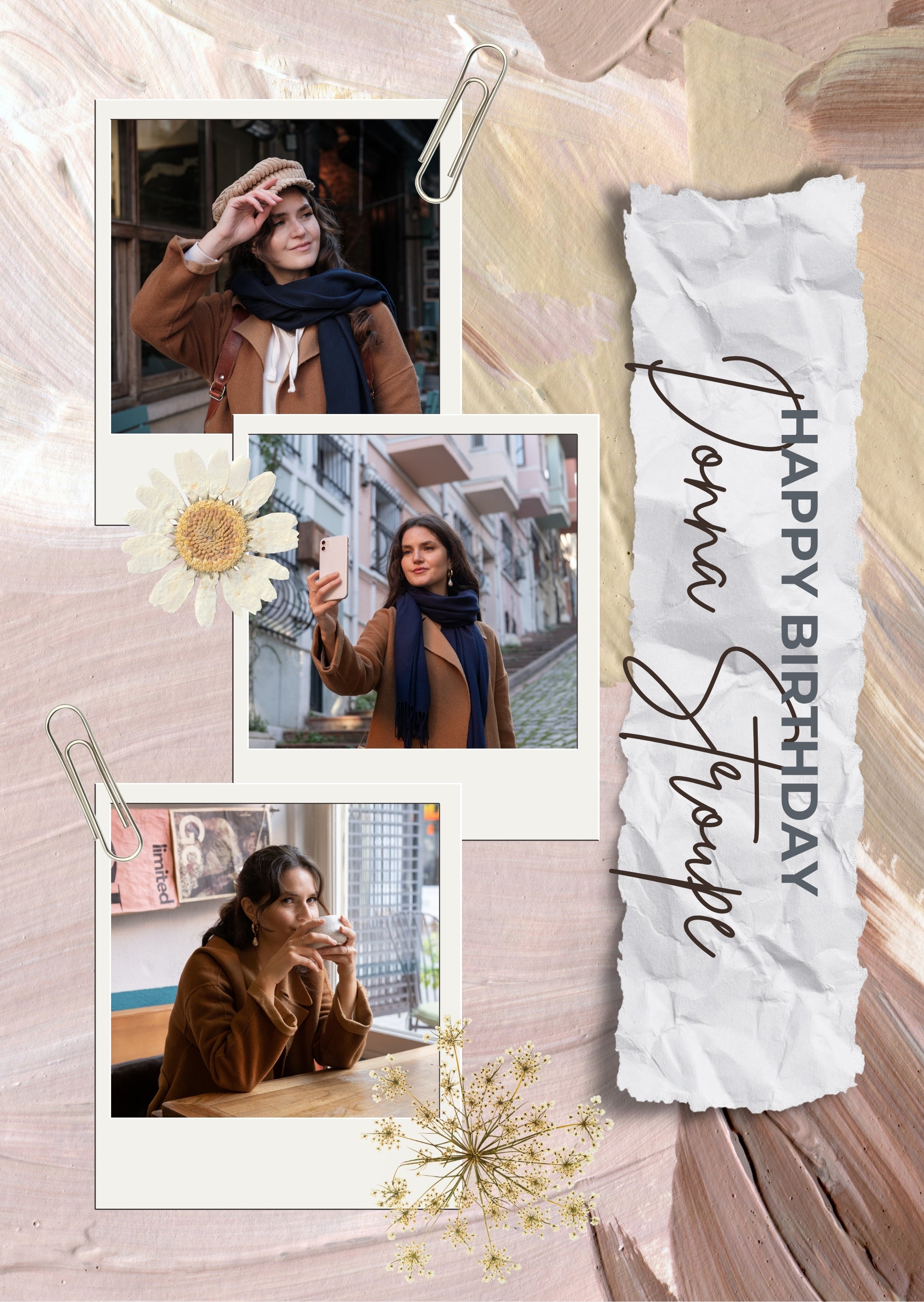 FrameYourMemories Personalized Scrapbook Style Photo Frame – Customized Birthday Collage Frame (12x8 Inch, 0.5 Inch Breadth)