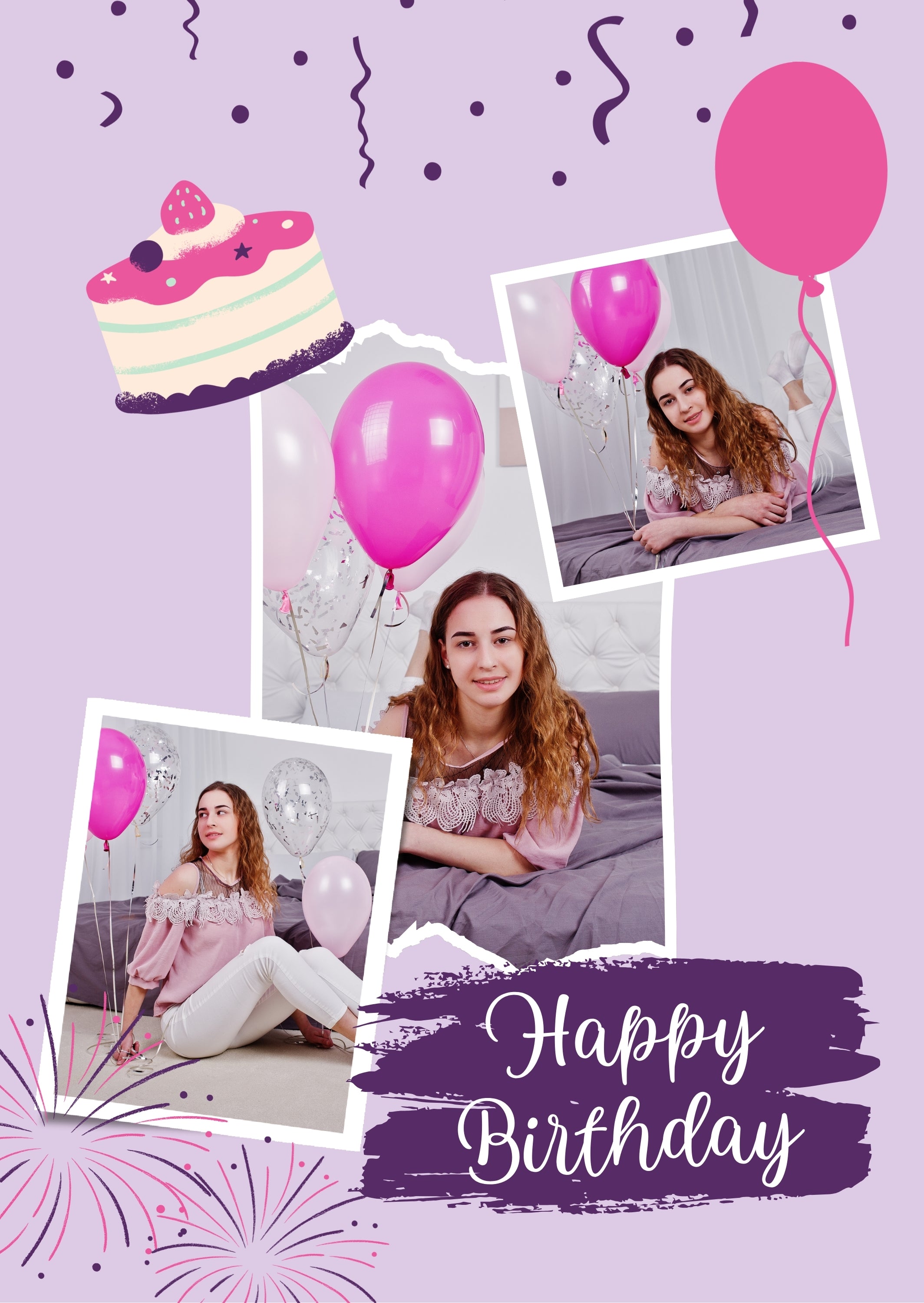 FrameYourMemories Personalized Happy Birthday Photo Frame – Customized Celebration Collage Frame (12x8 Inch, 0.5 Inch Breadth)