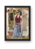 FrameYourMemories Customized Vintage Newspaper & Camera Solo Portrait Frame – Aesthetic Scrapbook Photo Frame (12x8 Inch, 0.5 Inch Breadth)