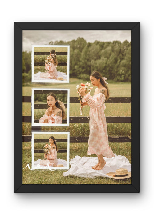 FrameYourMemories Aesthetic Outdoor Polaroid Photo Frame – Customized Nature & Portrait Collage Frame (12x8 Inch, 0.5 Inch Breadth)